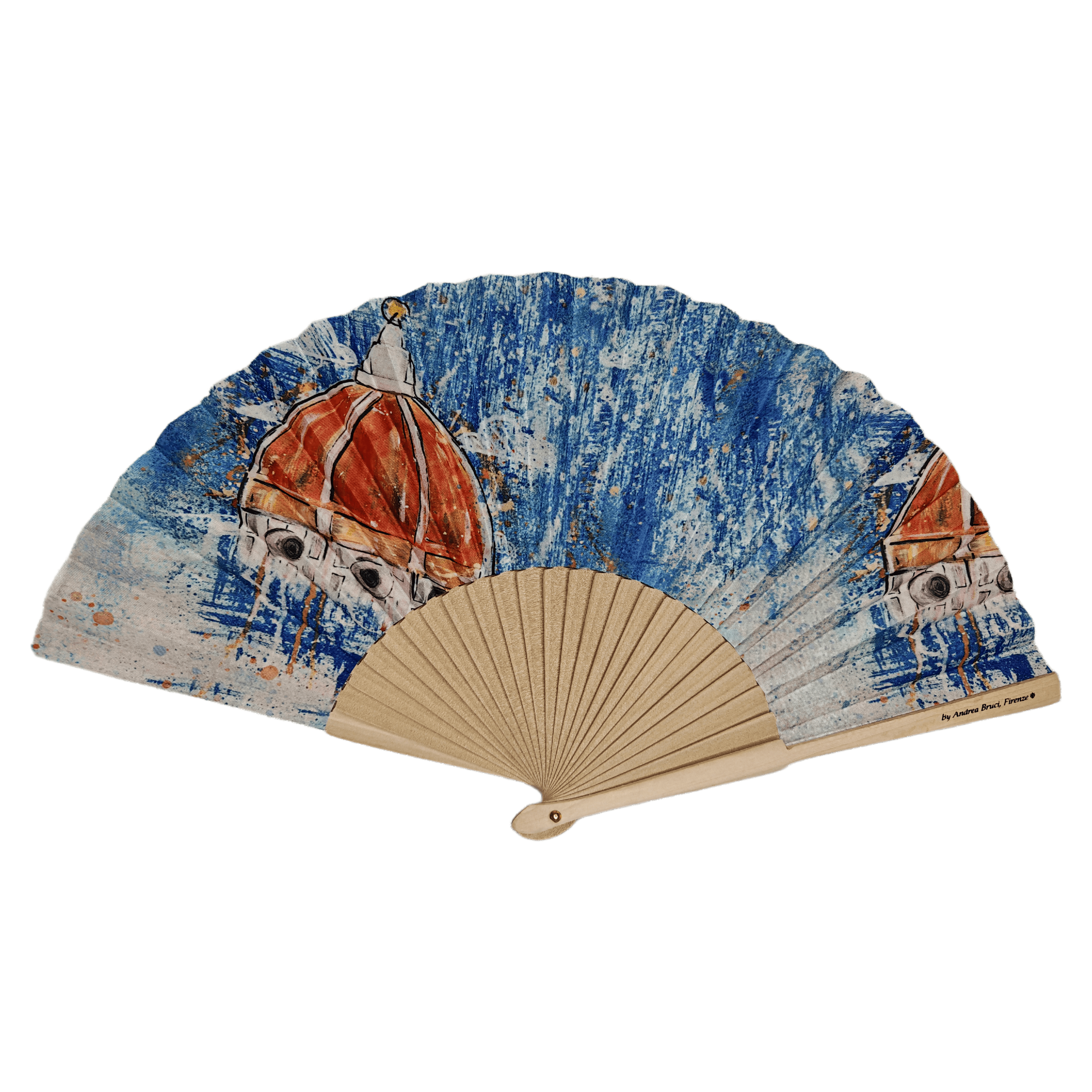 Artistic Oil Painting Fabric Wooden Hand Fan – Premium Printed Folding Fan for Museum Gifts, Souvenirs & Boutique Retail