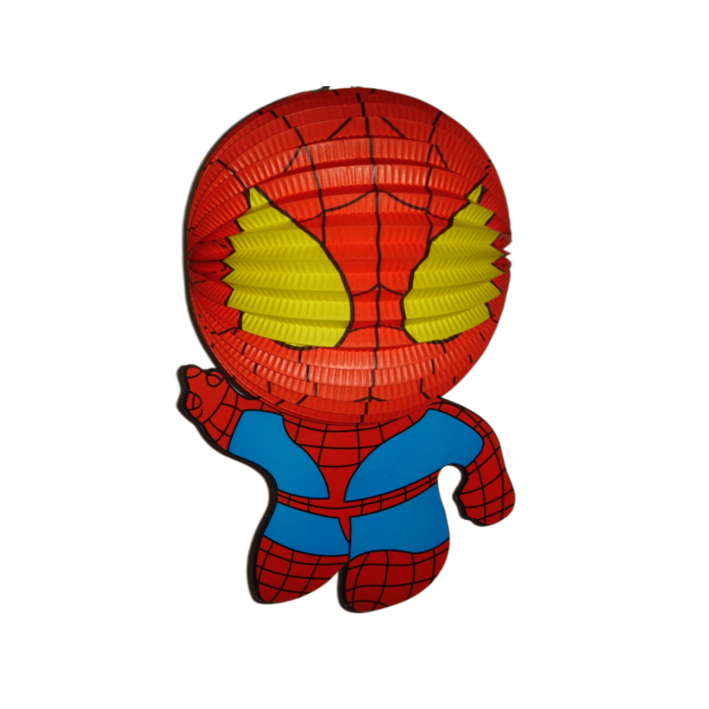 Red Spider Superhero Ribbed Paper Lantern with Body Attachment for Kids' DIY & Birthday