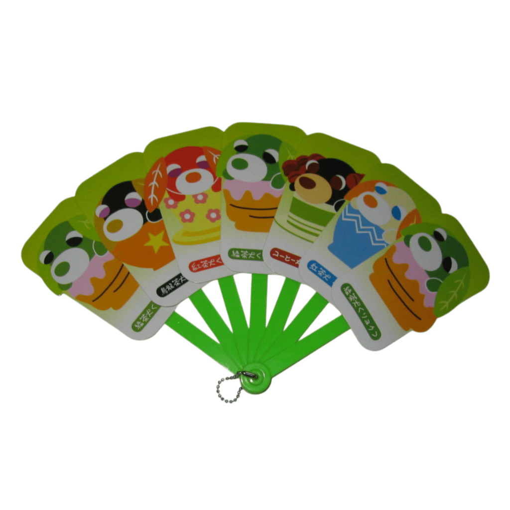 16cm Multi-Blade PP Folding Fan – Custom Cartoon IP Plastic Keychain Fan for Anime Merch, Capsule Toys & Kids Promos
