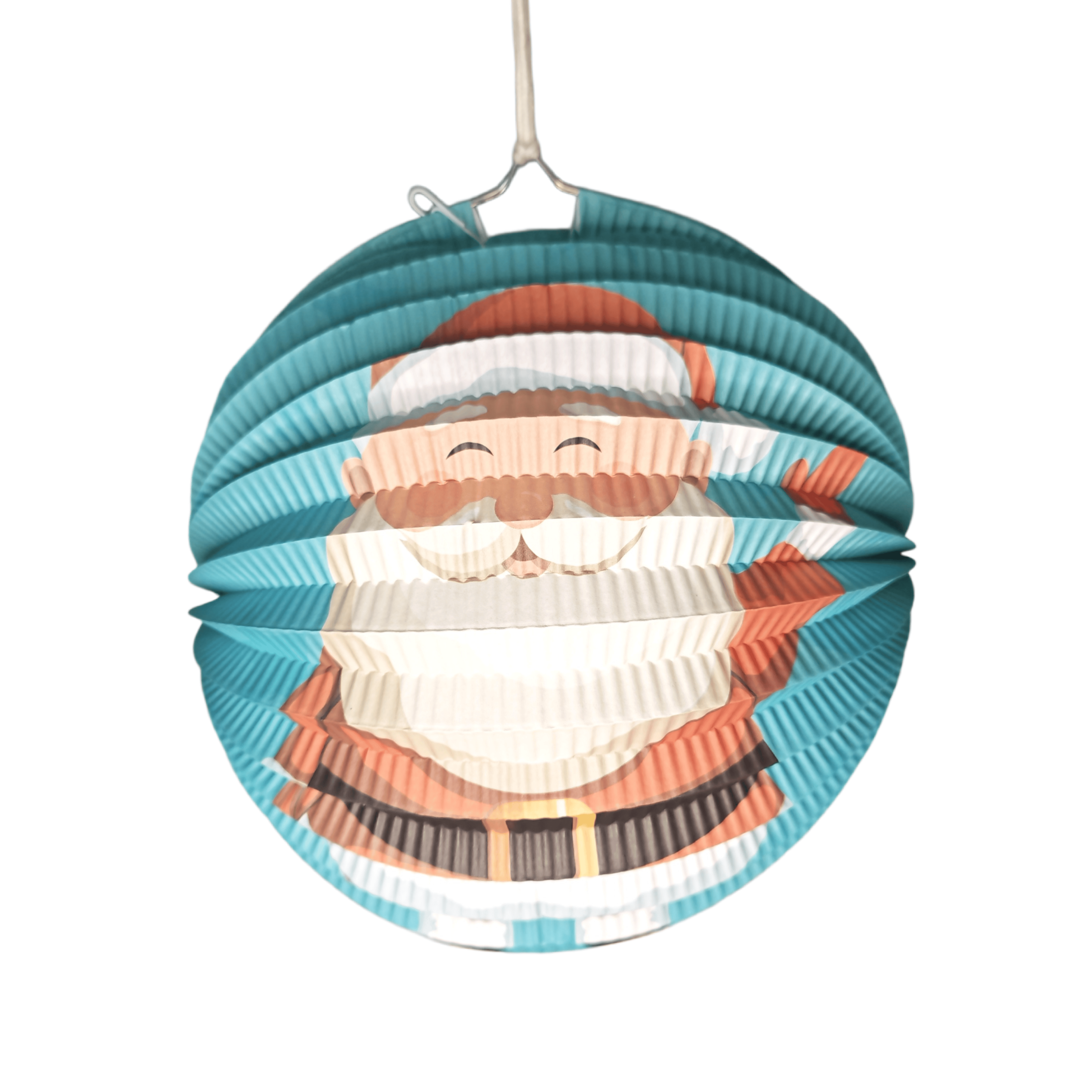 Wholesale Santa Claus Printed Accordion Paper Lantern – Festive Ribbed Hanging Decor for Christmas Parties & Retail Displays