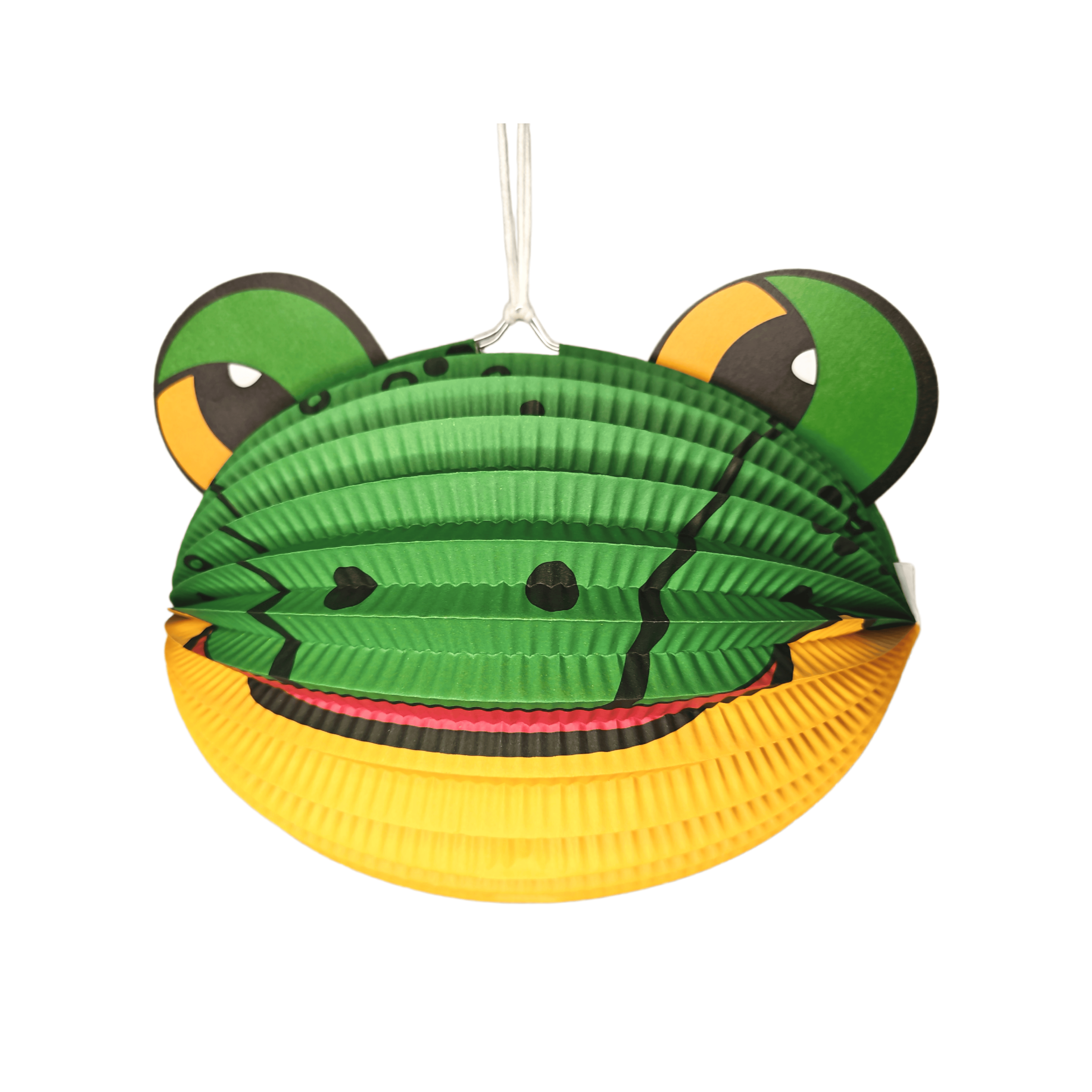 Wholesale Green Frog Animal-Shaped Ribbed Paper Lantern for Kids' DIY & Birthday Decoration