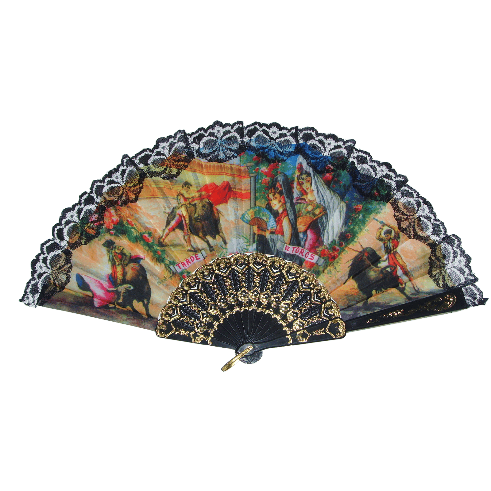 30cm Large Spanish Style Hand Fan – Vintage 