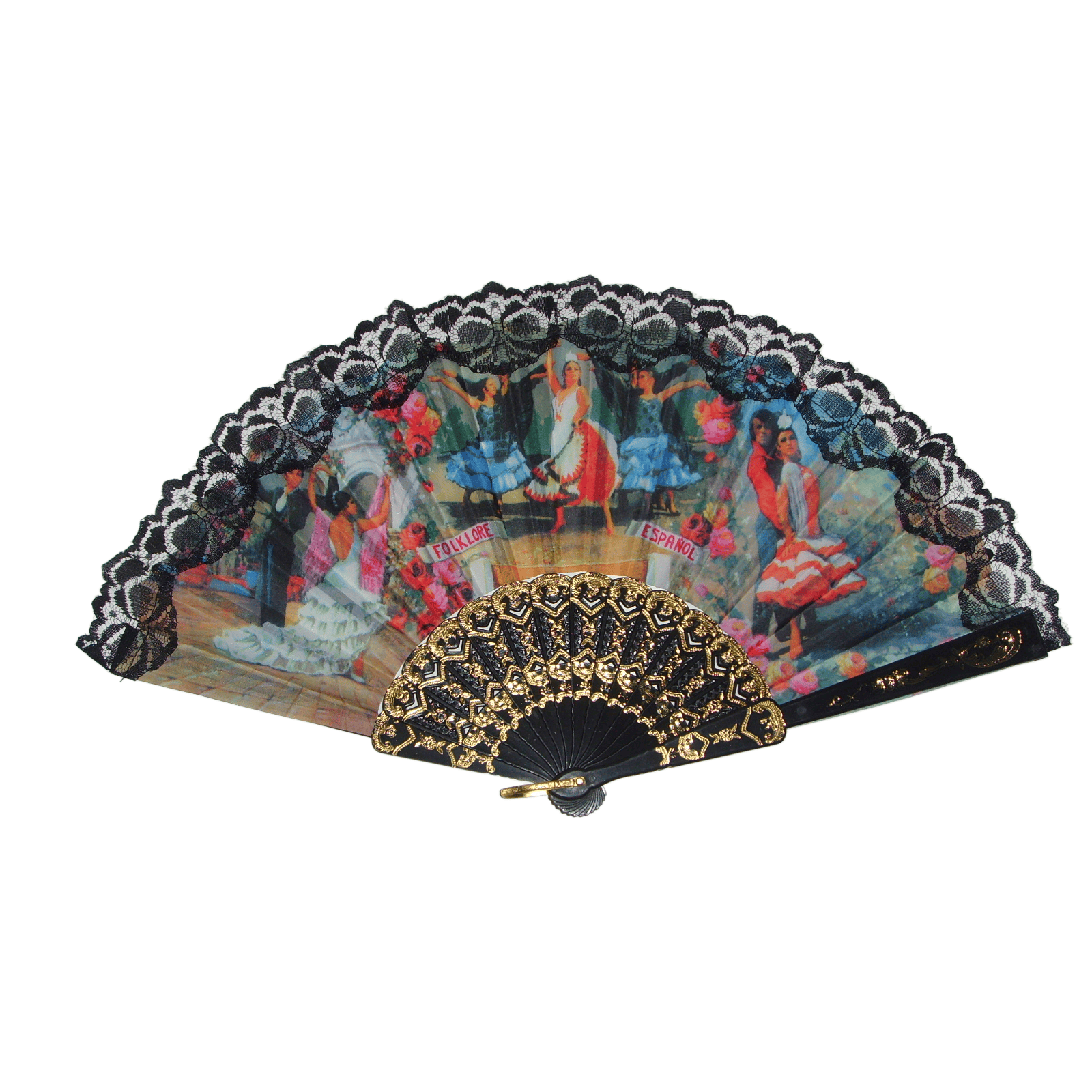 30cm Large Spanish Style Hand Fan – Vintage 