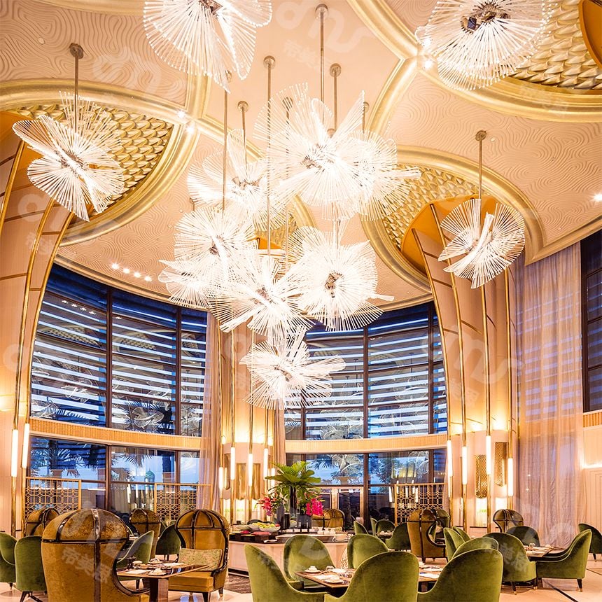 New Fashion Luxury Design Hotel Lobby Mall Crystal Decoration Customizable Pendant Light