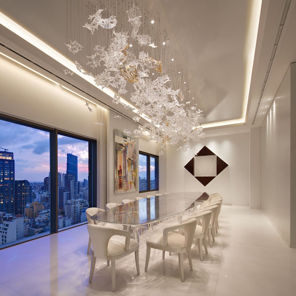 Modern Art Design Glass Luxury Leaf Restaurant Chandeliers Light