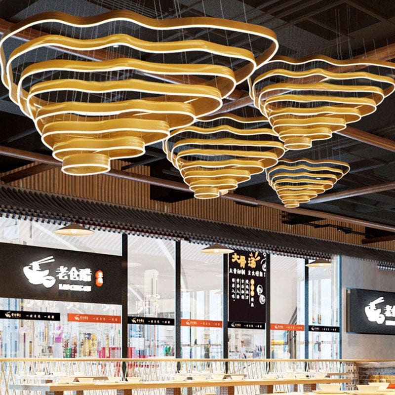 Custom-Made Multi-Layer Mountain Shape Pendant Light Irregular Nordic Home Restaurant Brass Iron Metal