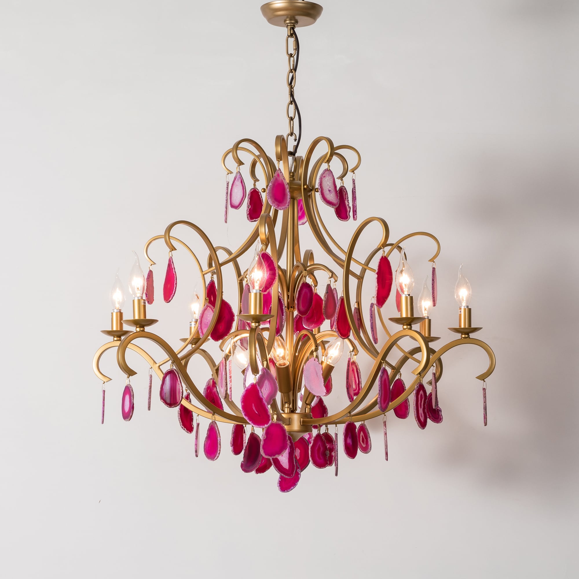 Nordic Modern LED Pendant Light Iron Frame with Glass Wind Chimes for Living Room Cloakroom Easy Hanging Installation