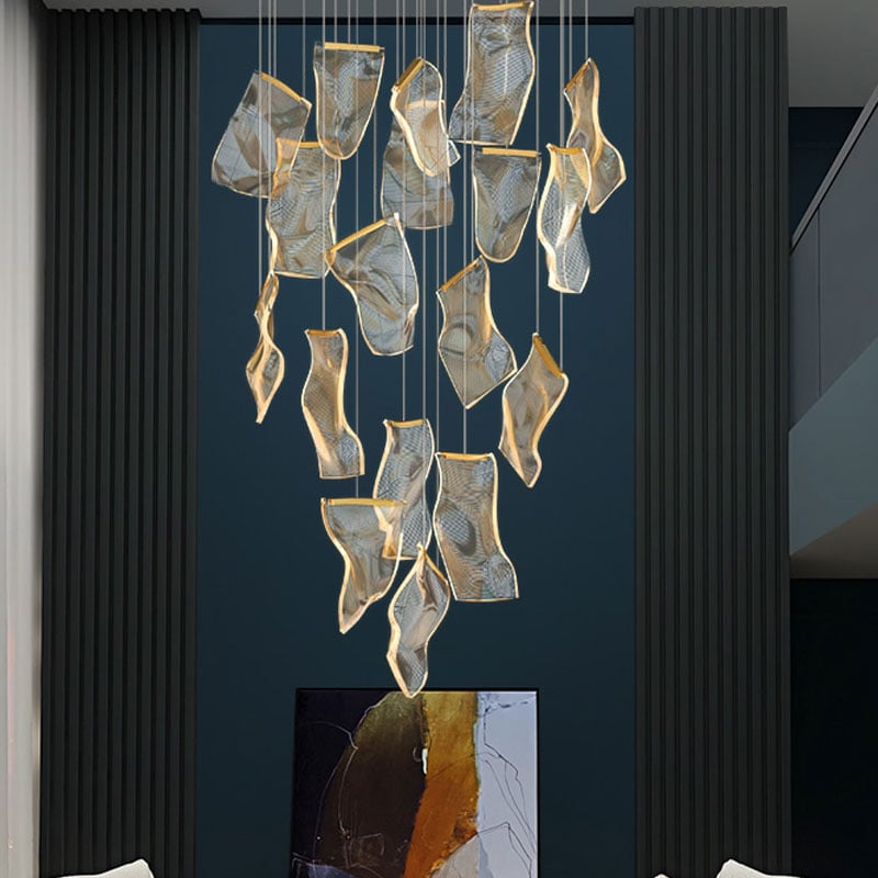 Indoor Decoration Project Large Acrylic Pendant Lights Fixture Hotel Villa Modern Led Chandelier