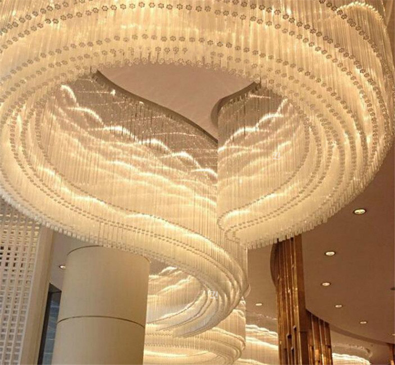Custom Hotel Luxury Crystal Chandelier Creative Art Chandelier Hotel Villa Restaurant Crystal Ceiling Chandelier