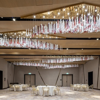 Wedding Hall Decorative Chandeliers Modern Glass Chandeliers Lighting Fixtures Art Crystal Chandeliers Hotel Restaurant Stairs