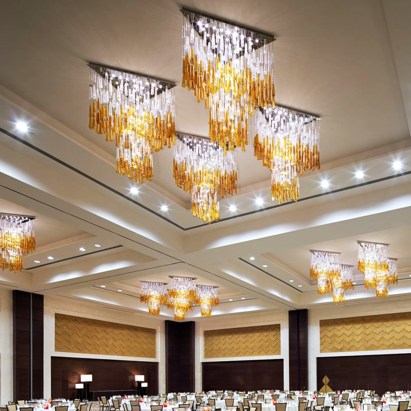 Customized Modern Handmade Blown Art Glass Chandeliers for Hotel Corridors Pendant Lights