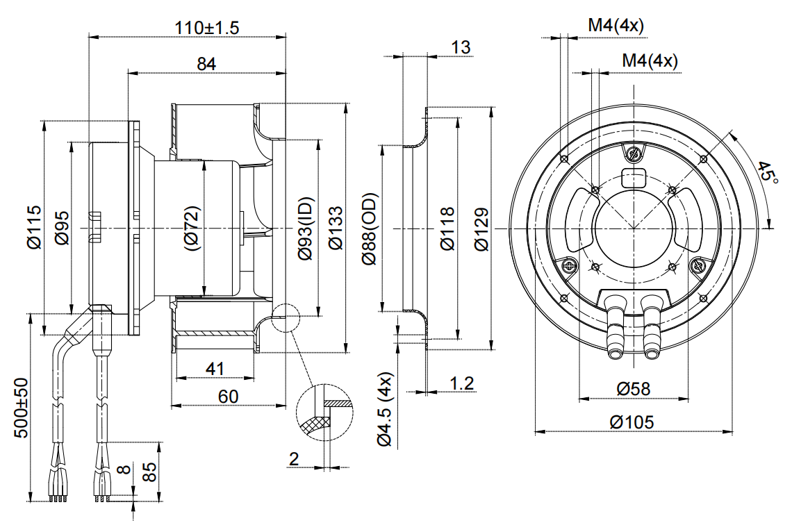 Product Dimensional Drawing