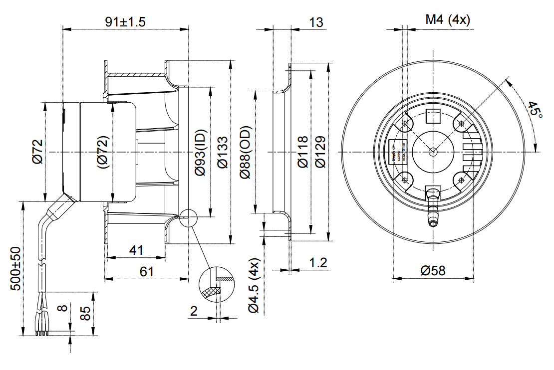 Product Dimensional Drawing