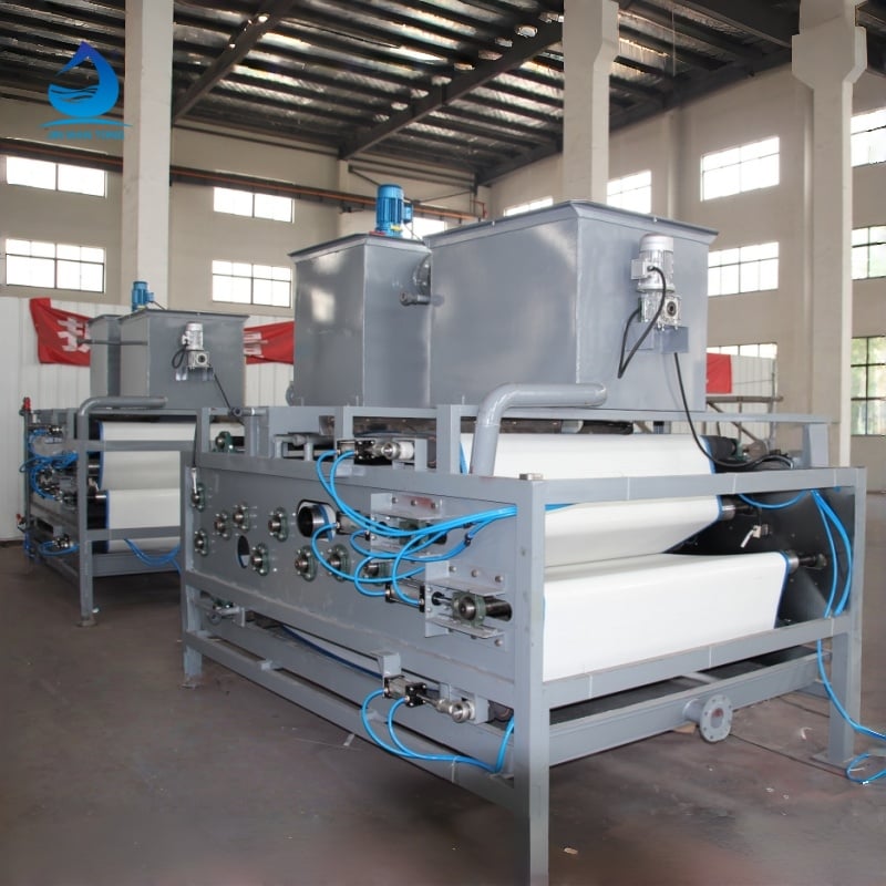 What are the advantages of using a filter press for dewatering?