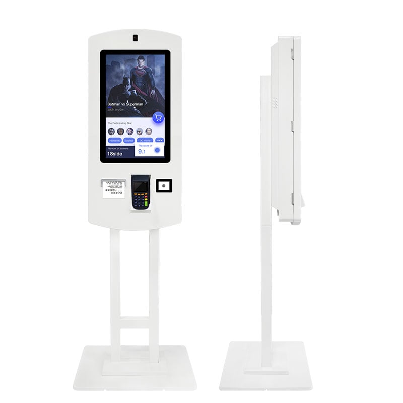 21.5'' Touchscreen Self-Service Ordering Kiosk - Integrated QR Code Scanner & Printer, Android RK3568A/X86(I3/I5/I7)Configurable Options