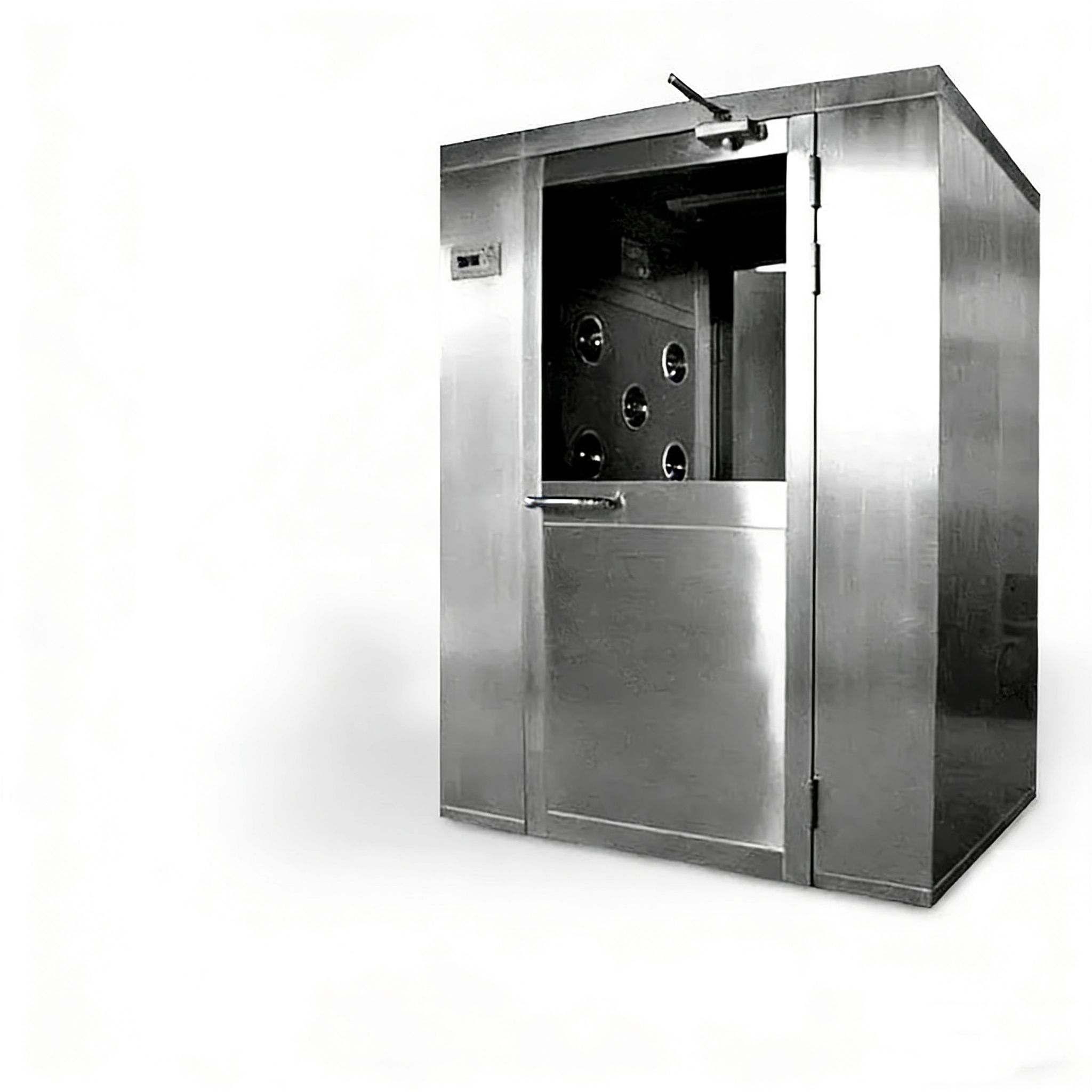 SS304 Single Person Double-Blow Air Shower | Automatic IR Sensor Air Shower Cabin for Food Processing & GMP Cleanrooms