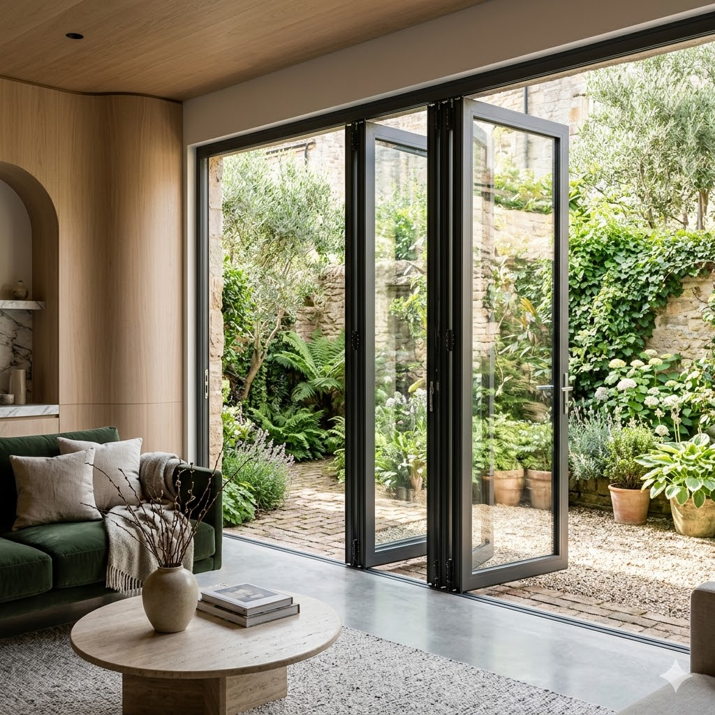 Premium 68 Series Thermal-Break Aluminum Bi-Fold Doors: Energy-Efficient Folding Glass Wall Systems for Luxury Residential and Commercial Projects