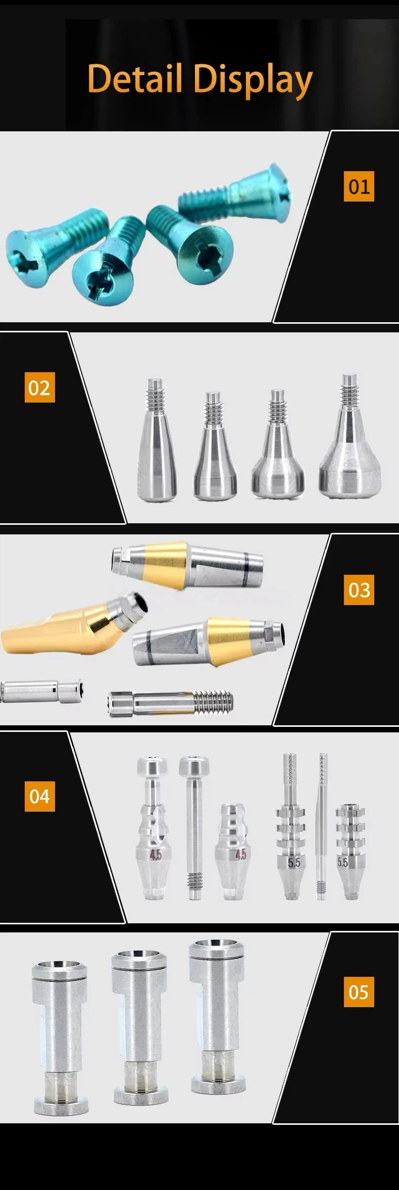 product cementable straight angle implant oem implant analog bright  dentium superline simple line cementable abuntment implantium-6