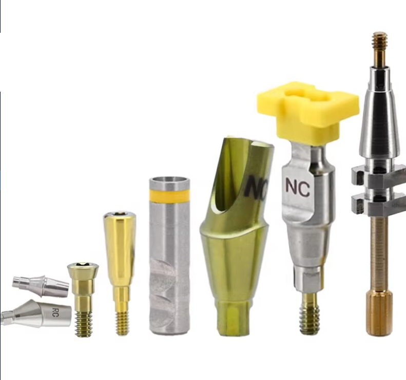 Straumann Titanium Healing Abutment Closure Cap Cementable Straight/Angled Implant Analog with Impression Post for Hospital Use