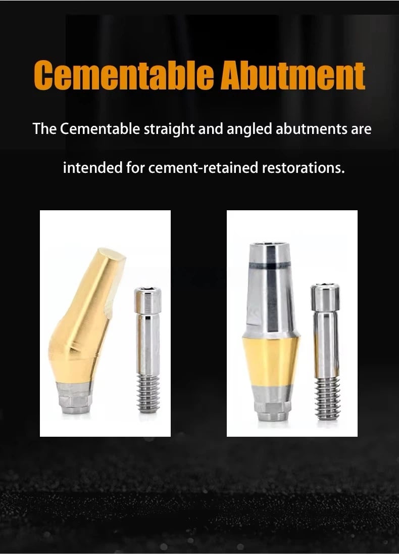 product cementable straight angle implant oem implant analog bright  dentium superline simple line cementable abuntment implantium-4