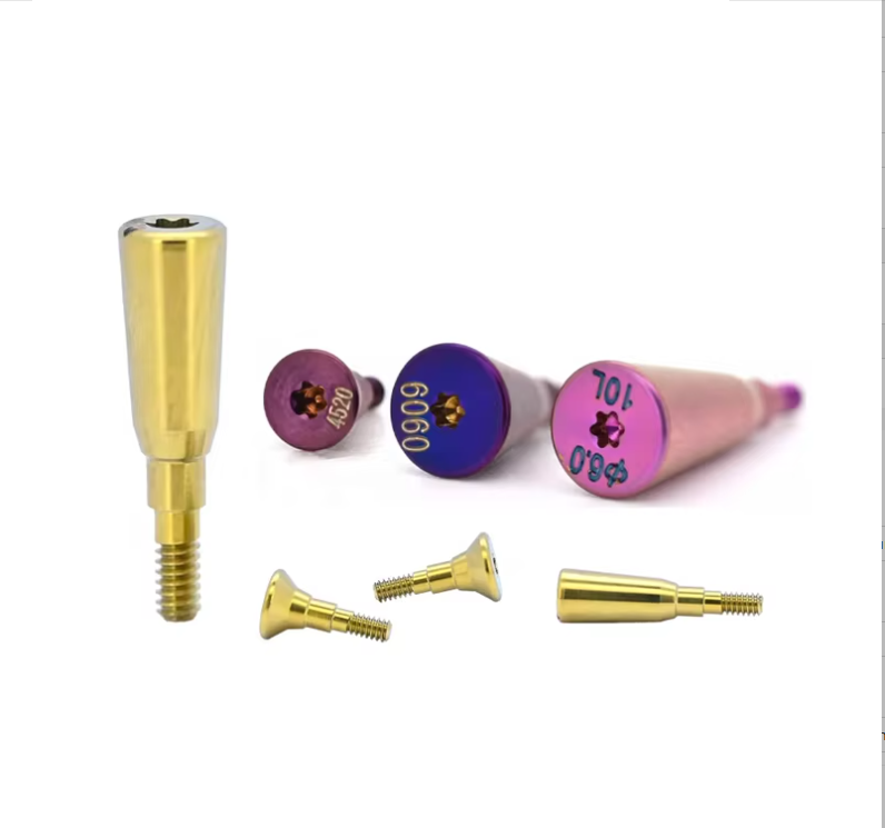 Straumann Titanium Healing Abutment Closure Cap Cementable Straight/Angled Implant Analog with Impression Post for Hospital Use