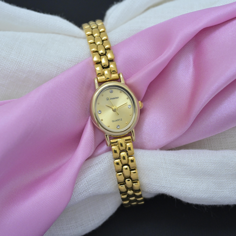 Relógio de Quartzo Personalizado para Mulheres, Relógio de Pulso Dourado Vintage, Relógios Femininos Personalizados em Atacado Direto da Fábrica
