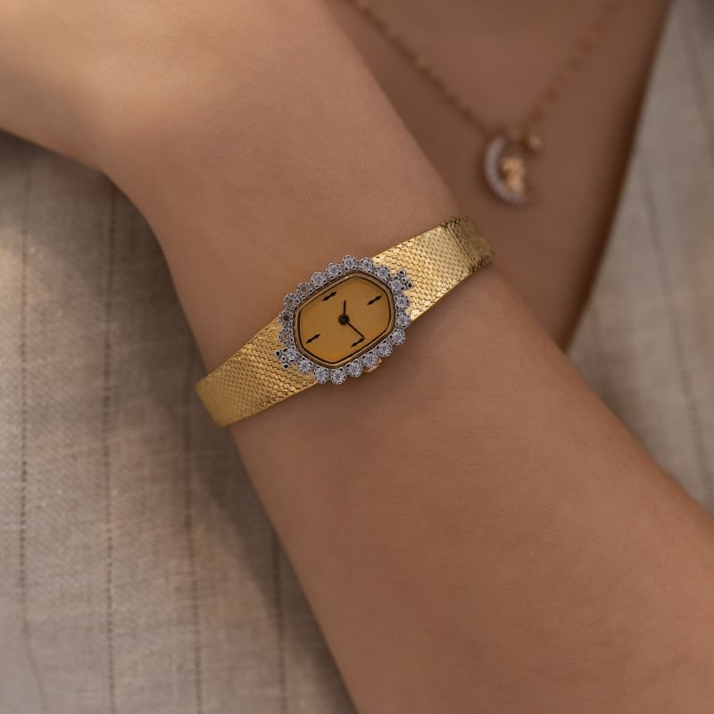 Gold Women's Watch | Diamond & Gold Plated | Japanese Movement | Wholesale & Dropshipping | Logo Custom