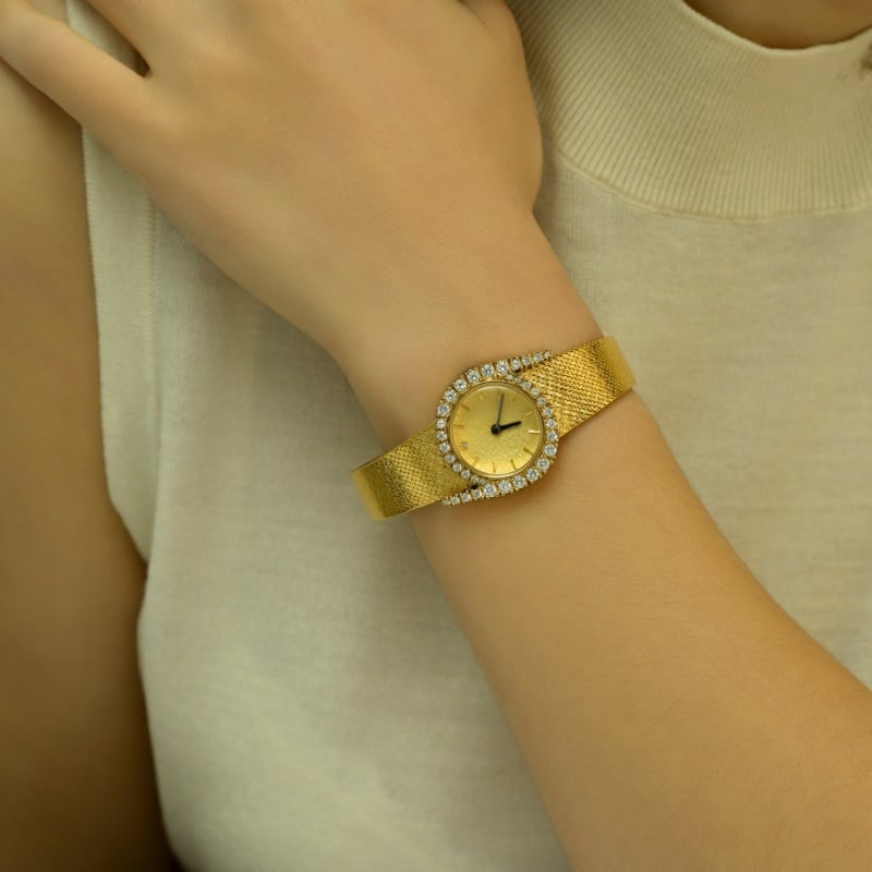 Classic Replica Ladies Watch with Rhinestone Inlay, Metal Woven Strap, Luxury High-End Wristwatch, 2026 New Arrival