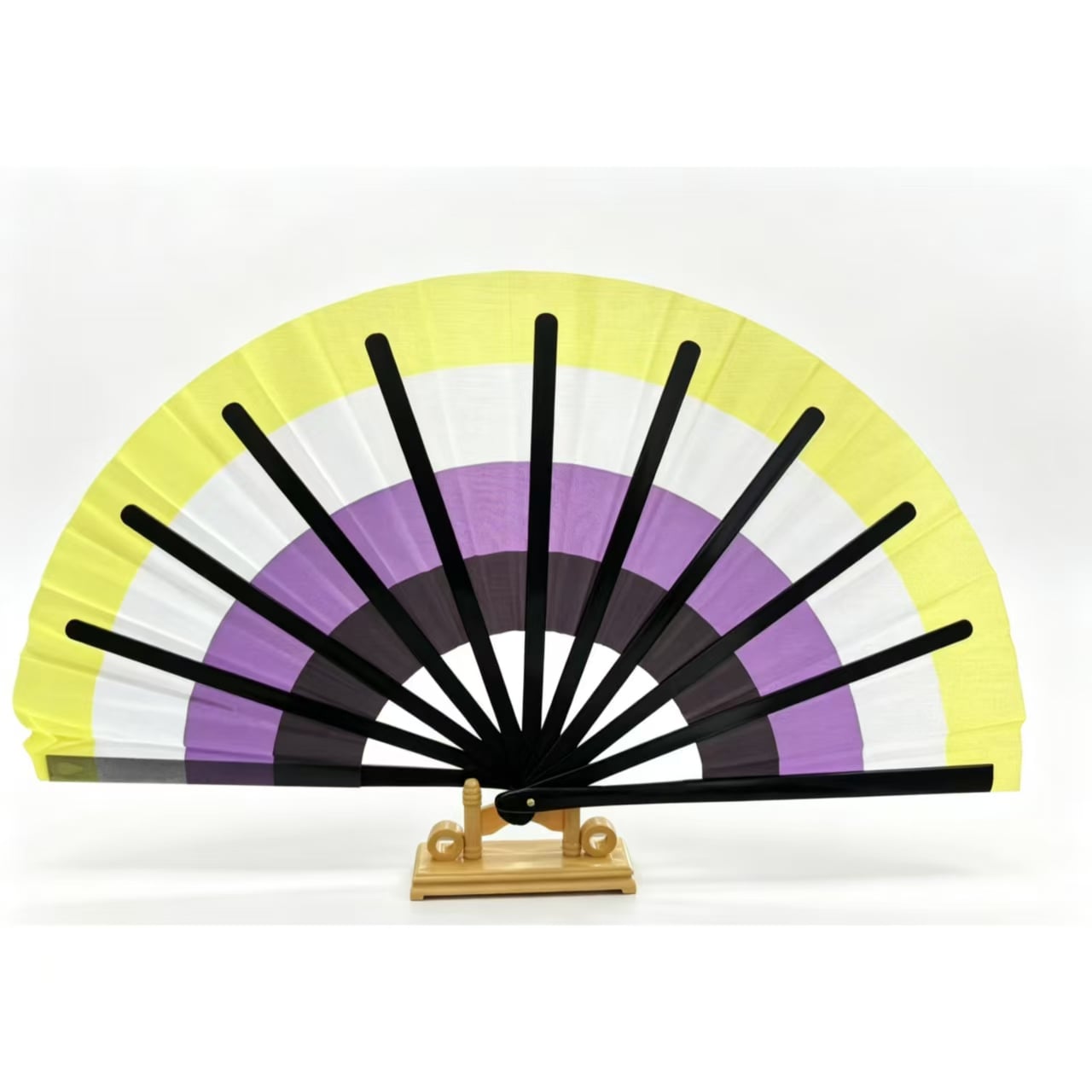 Factory Custom Logo 33cm Bamboo Clack Fan Raving Pride Colourful Bamboo Clack Fans Large Hand Held Fans with Unique Design