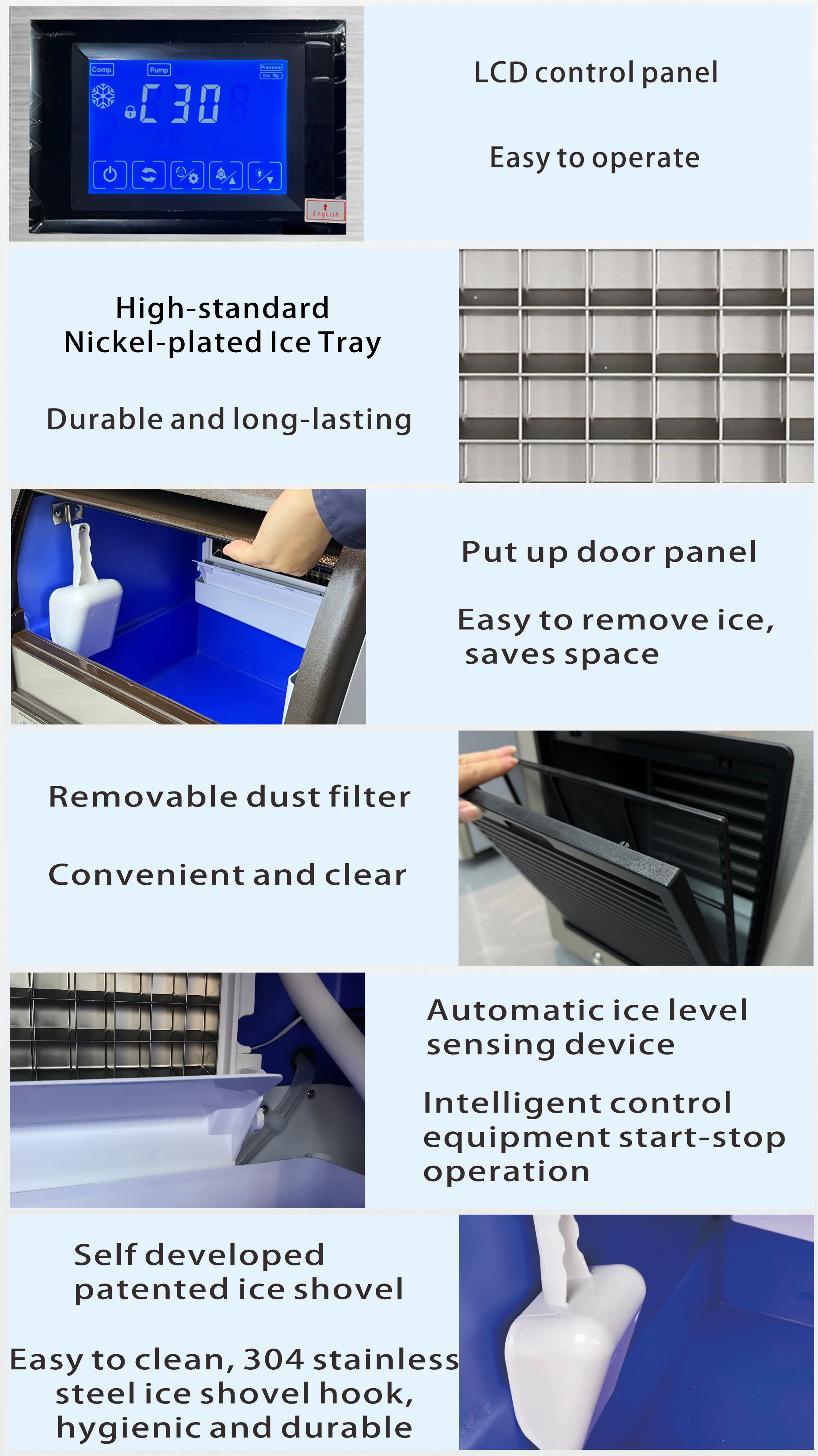 BY-260A(F) Cube Ice Maker Fully Automatic 115kg/24h Air-cooling