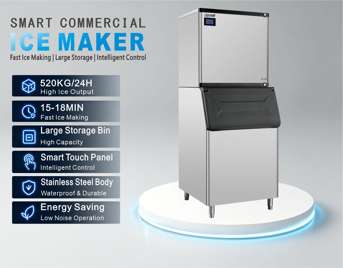 BY-1200W(F) Cube Ice Maker Split Type 520kg/24h  Water-cooling