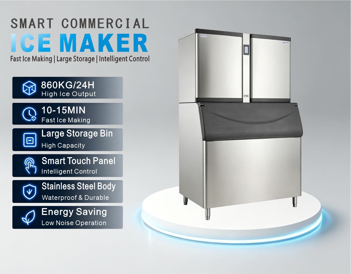 BY-1950W(B) Split Type Half Cube Ice Maker 860kg/24h Water-cooling