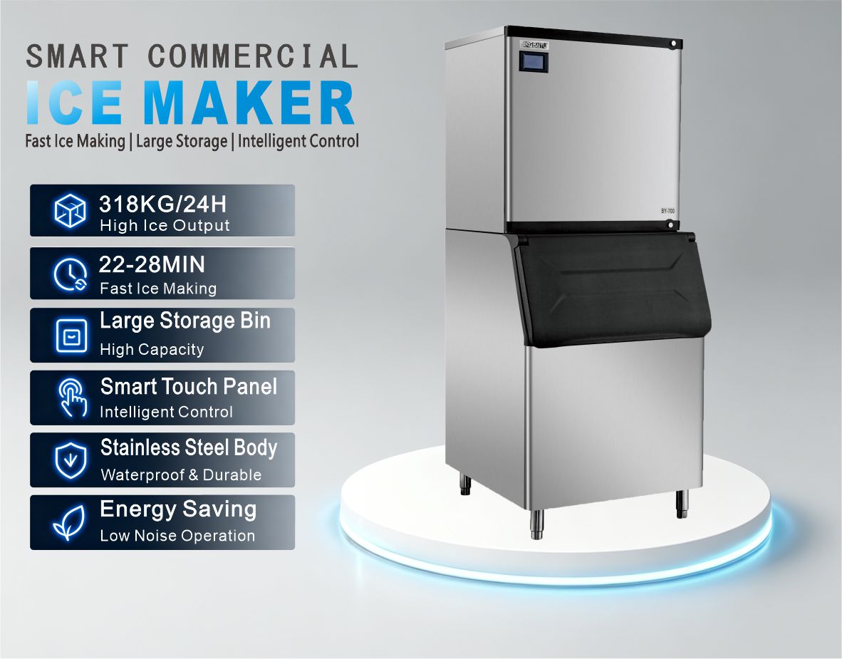 BY-700W(Y) Split Type Crescent Ice Maker 318kg/24h Water-cooling