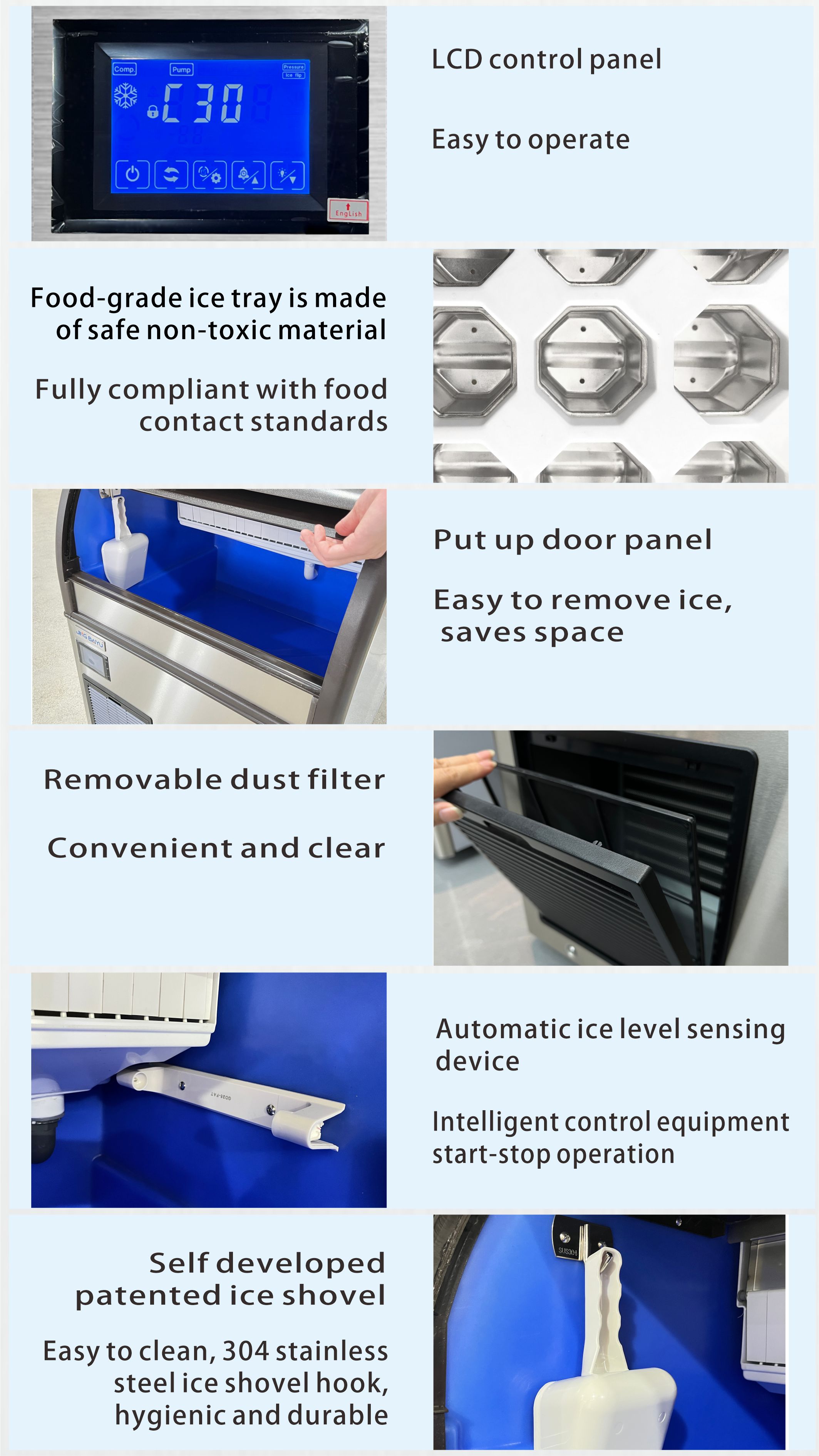 BY-200A(R) Cylinder Ice Maker One-piece 90kg/24h Air-cooling