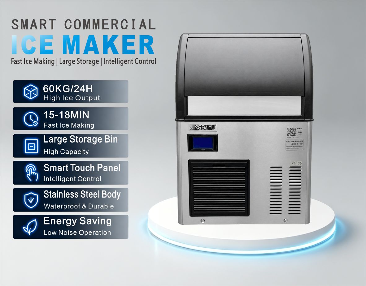 BY-120A(F) One-Piece Cube Ice Maker 60kg/24h Air-cooling