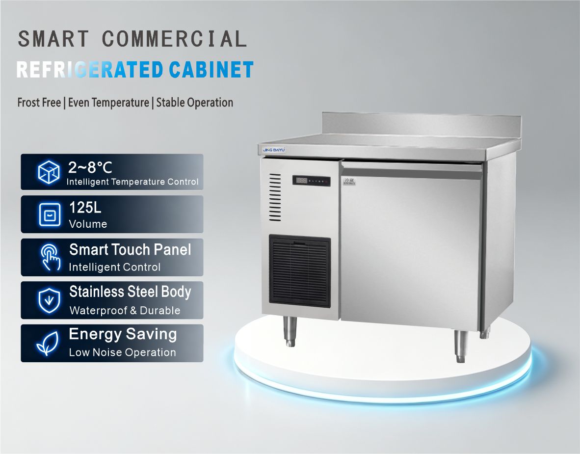 TC-09 Air-Cooled Under Counter Refrigerator Worktable 125L