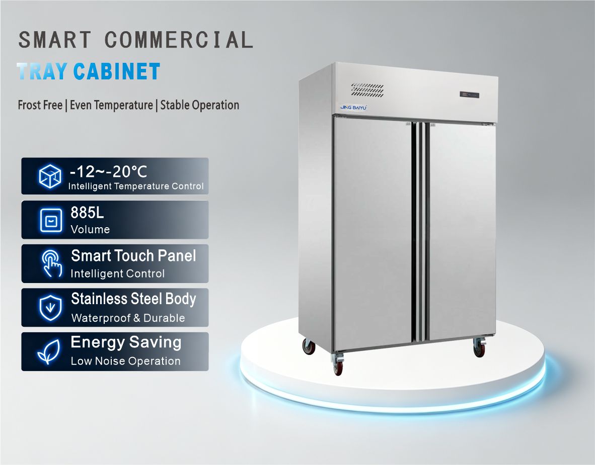 LDX-12 885L Air-Cooled Upright Double Door Tray Freezer