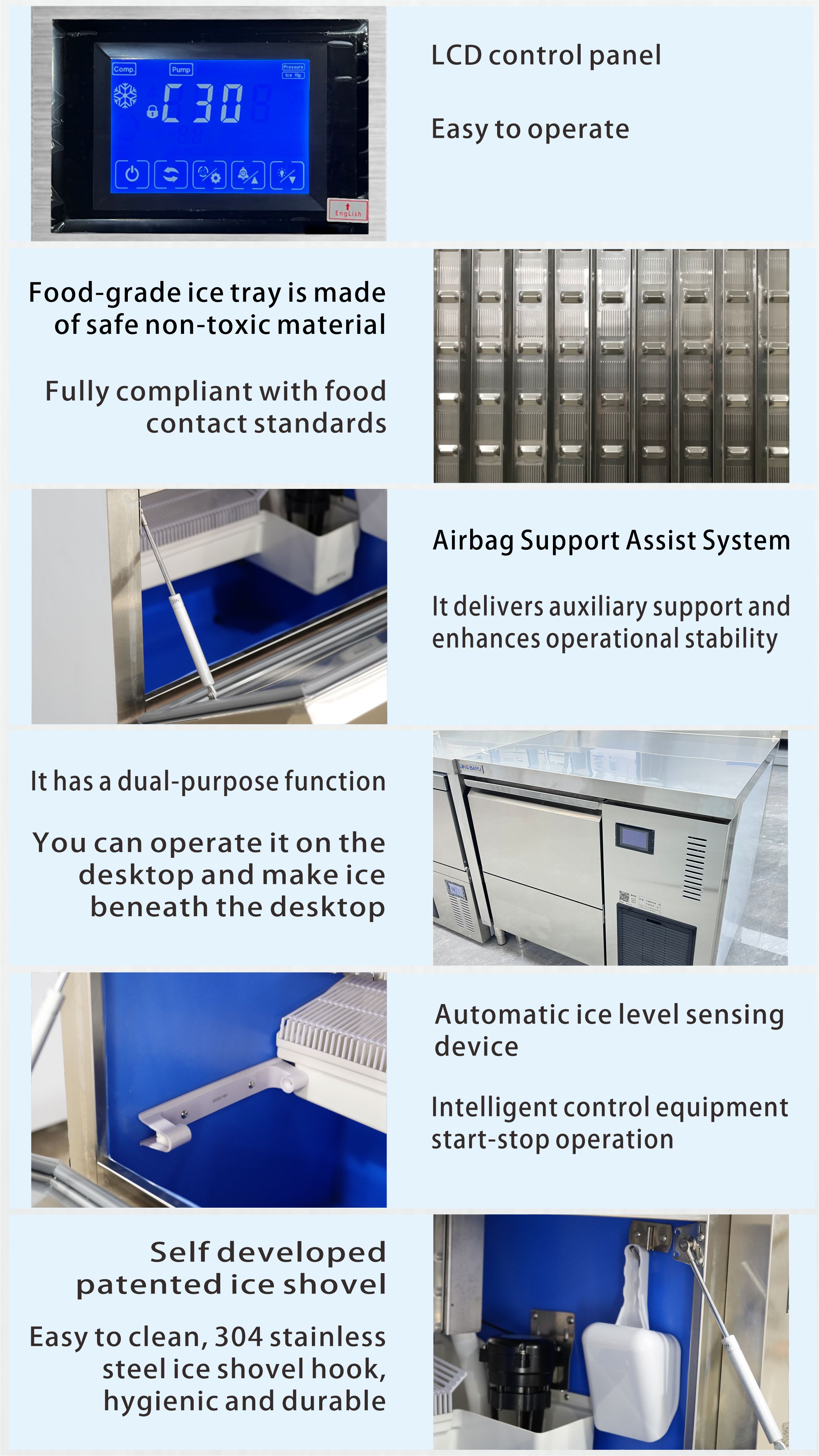 KF-120A(Y) Crescent Ice Maker Desktop 60kg/24h Air-cooling