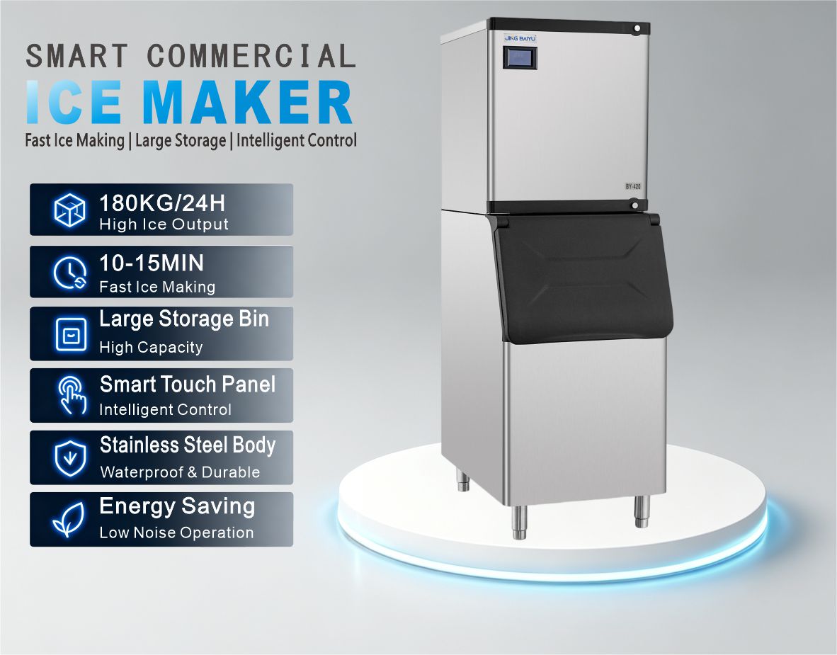 BY-420W(B) Split Type Half Cube Ice Maker 180kg/24h Water-cooling