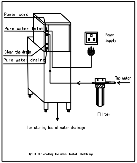 BY-500A(X) Cranular Ice Maker Split Type 220kg/24h Air-cooling