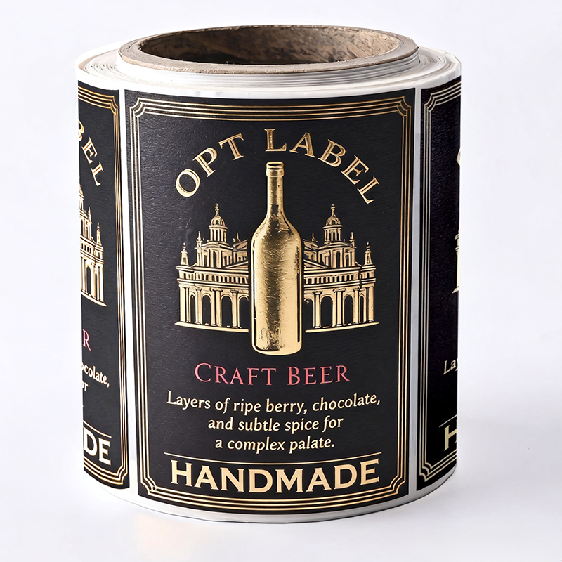 Craft Beer Bottle Labels with Gold Foil & 3D Embossing