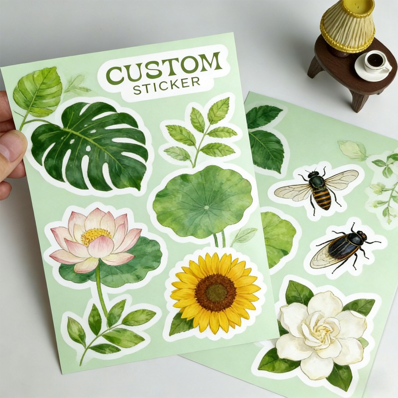 Custom Waterproof Kiss-Cut Decorative Sticker Sheets