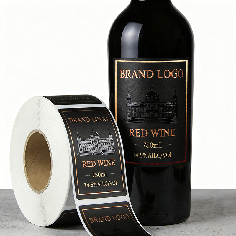 Premium Paper Wine Labels with Gold Foil & UV Finish