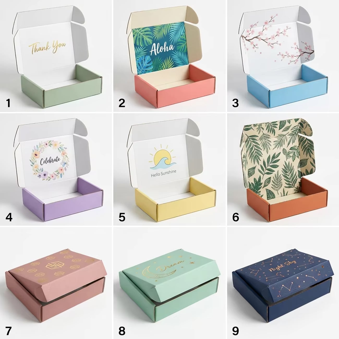 Boîte d’expédition en carton ondulé avec impression couleur personnalisée | Emballage e-commerce et boîte-cadeau pour déballage de marque