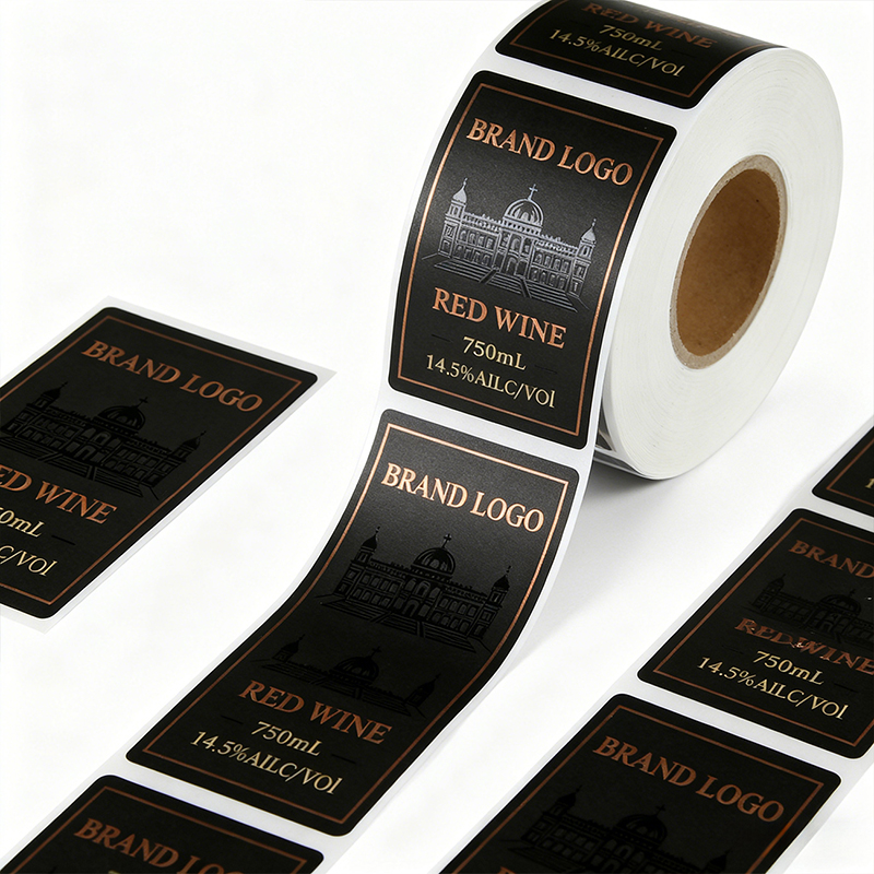 Premium Paper Wine Labels with Gold Foil & UV Finish