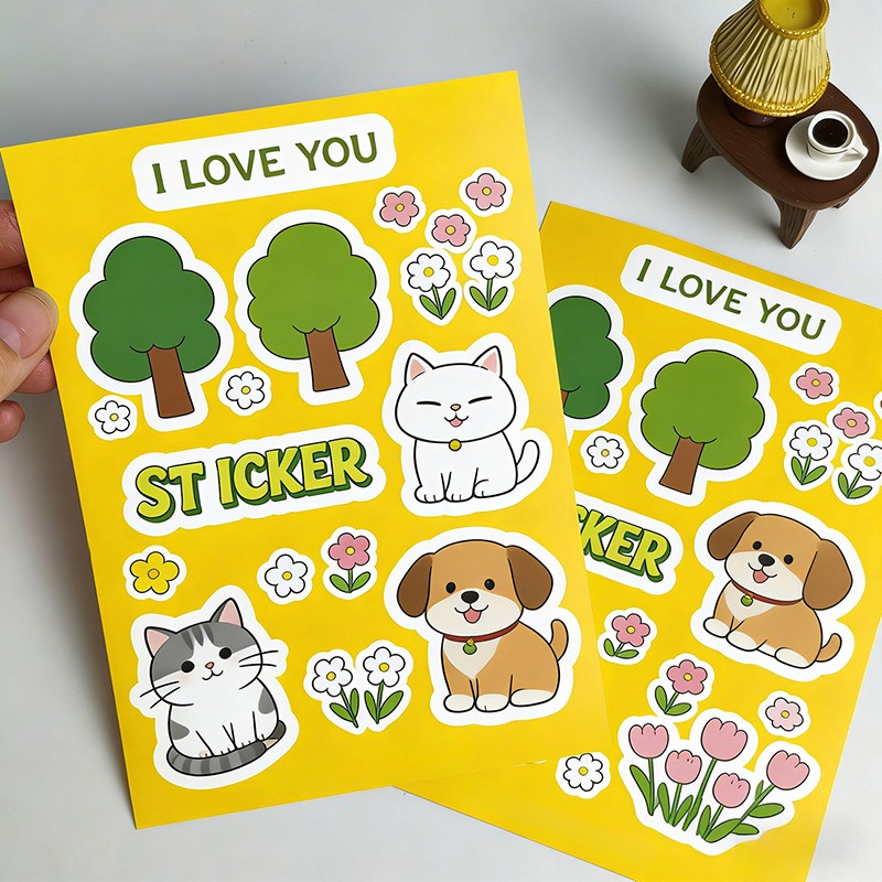 Wholesale Waterproof Kiss-Cut Die-Cut Sticker Sheets