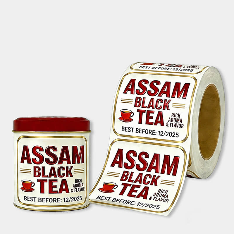 Waterproof Tea Packaging Label Stickers for Food Packaging