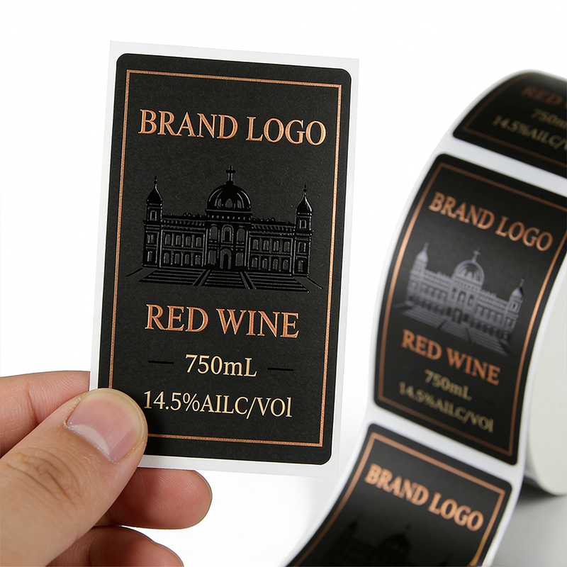 Premium Paper Wine Labels with Gold Foil & UV Finish