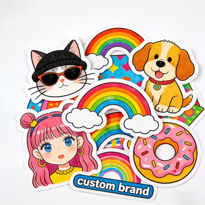 Custom Printed Cartoon Die-Cut Waterproof Vinyl Stickers