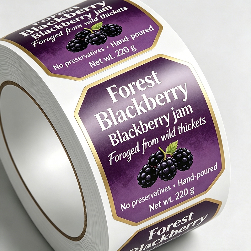 Bright Silver BOPP Jam Jar Labels Wholesale